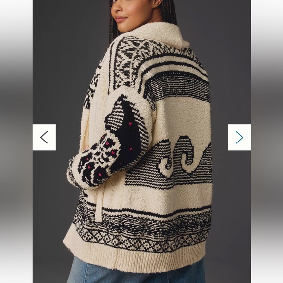 Pilcro by Anthropologie Slouchy Waves Oversized Cardigan Sweater M/L - Picture 4 of 7